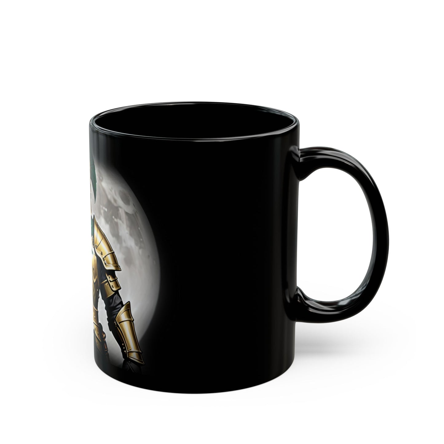 Knight Themed Black Mug with Armor Design | Unique Gift for Medieval Enthusiasts, Coffee Lover Mug, Fantasy Drinkware, Home Decor