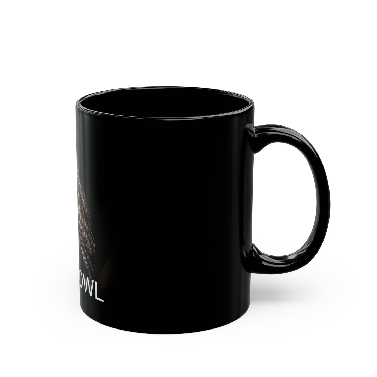 Night Owl Black Mug, Cute Coffee Cup for Owl Lovers, Perfect Gift for Night Owls, Unique Drinkware for Creatives, Cozy Evening Beverage
