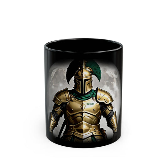 Knight Themed Black Mug with Armor Design | Unique Gift for Medieval Enthusiasts, Coffee Lover Mug, Fantasy Drinkware, Home Decor